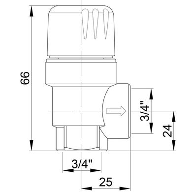 Запобіжний клапан Icma 3/4" ВР для геліосистеми №S120