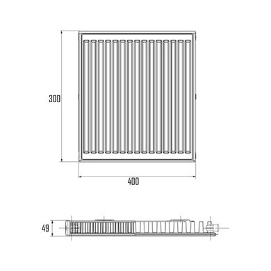 Радиатор стальной Aquatronic 11-К 300х400 боковое подключение
