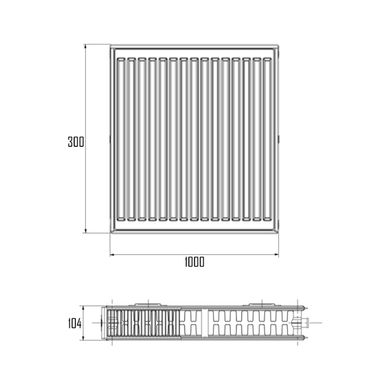 Радиатор стальной Aquatronic 22-К 300х1000 боковое подключение
