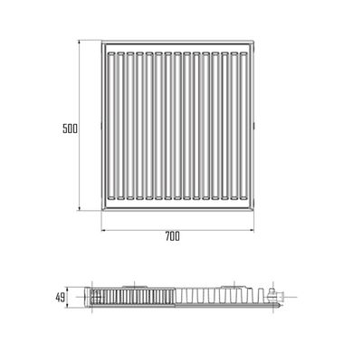 Радиатор стальной Bjorne 11-К 500х700 боковое подключение