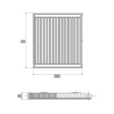 Радиатор стальной Bjorne 11-К 500х2800 боковое подключение