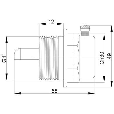 Заглушка радіаторна Icma 1" з повітровідвідником (ліва) №716