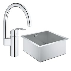 Набір Grohe мийка кухонна K700 31578SD0 + змішувач Eurosmart 33202002