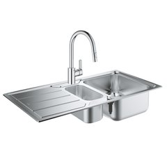 Набір Grohe мийка кухонна K500 31572SD0 + змішувач Eurostyle Cosmopolitan 31482003
