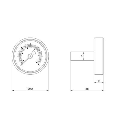Термометр Icma 40 мм 0-120°С №206